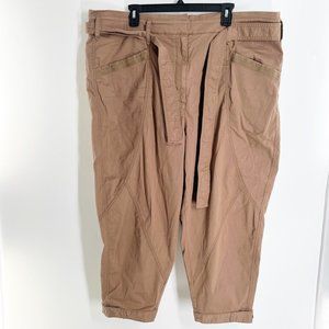 A + Anthropologie Brown/Tan Utility Pant Plus Size 18W New